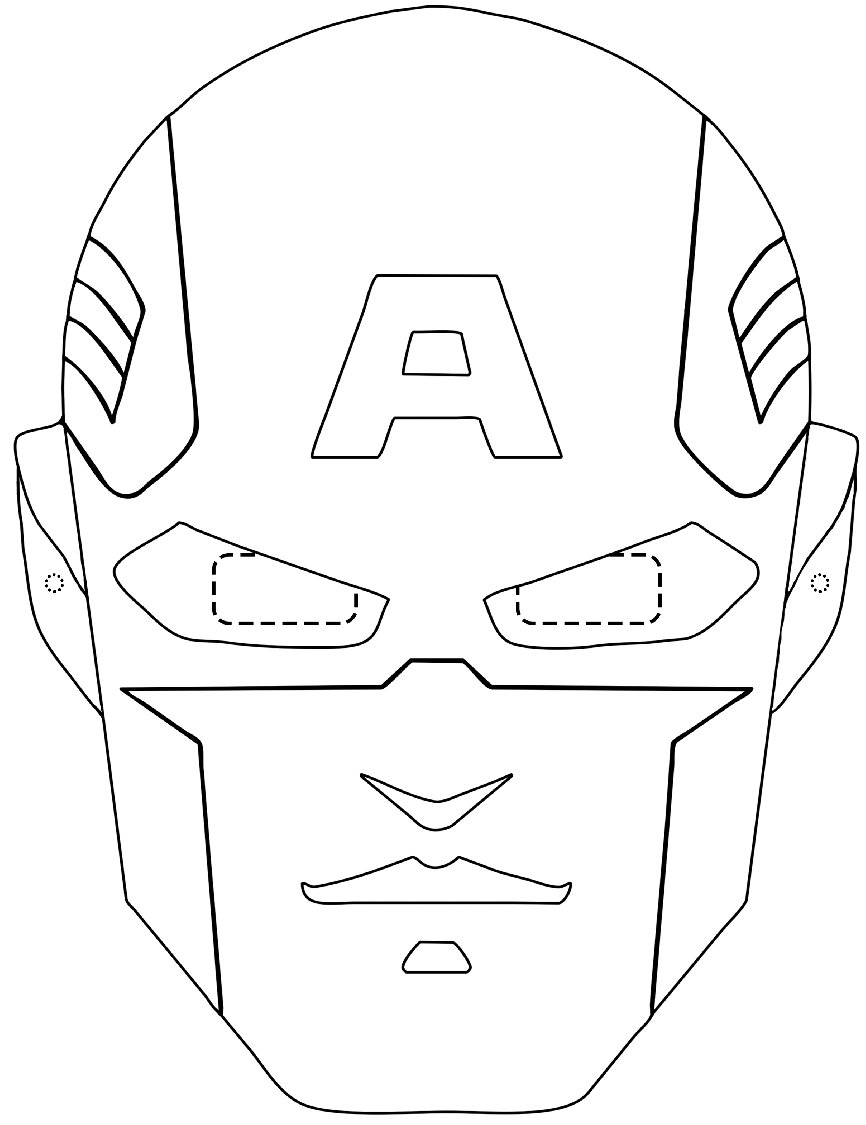 captain america masks coloring page to print out
